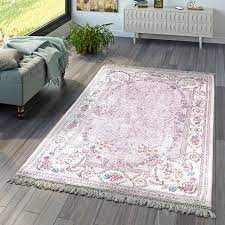 Der teppich überzeugt durch seine schöne und grafische musterung. Wohnzimmer Teppich Orient Blumen Rosa Teppichmax