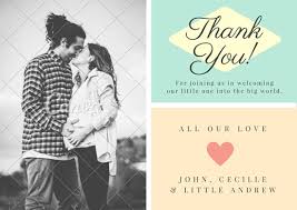 Baby Shower Thank You Card Templates By Canva