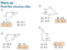 ppt warm up find the missing side