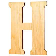 oversized unfinished wood letter h