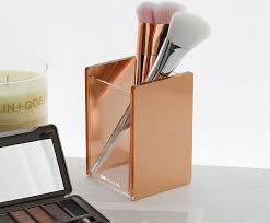 rose gold makeup brushes holder desktop