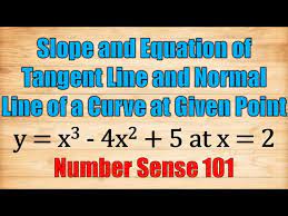 Slope And Equation Of Tangent Line And