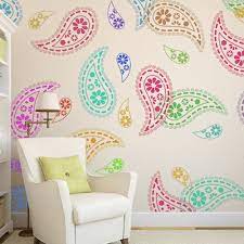 paisley stencil pattern reusable wall