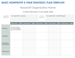 Strategic Plan Templates For Nonprofits