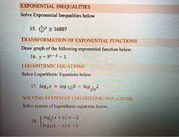 Solved Exponential Inequalities Solve