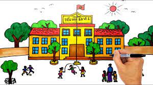 Vẽ Ngôi Trường Của Em - Vẽ Ngôi Trường Đơn Giản - Dạy Vẽ Ngôi Trường - ...  | Trường học, Đang yêu, Mỹ thuật