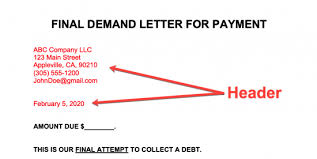 free final demand letter for payment