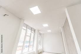 acoustic ceiling with lighting and