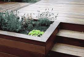garden ideas with composite decking and