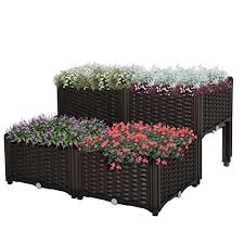 plastic raised garden bed planter box