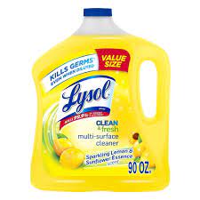 lysol multi surface cleaner clean fresh sparkling lemon sunflower essence scent value size 90 fl oz