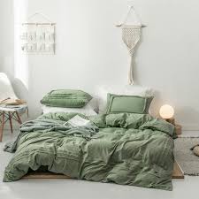 Army Green Duvet Cover Bordered Pure