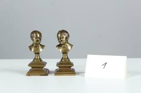 Antique Miniature Bronze Busts Of