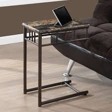 bronze faux marble metal snack table