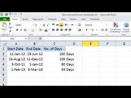 to calculate number of days in excel