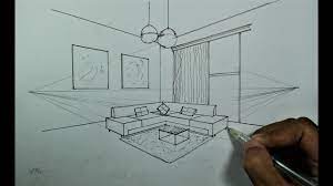 how to draw a simple living room in 2