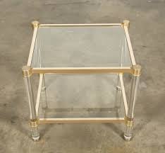 French Rectangular Lucite And Brass