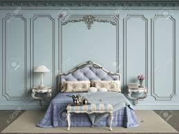 Free delivery & warranty available. Classic Bedroom Furniture In Classic Interior Blue Walls With Stock Photo Picture And Royalty Free Image Image 105674544