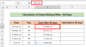 how to calculate 90 days from a