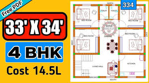 33 X 34 Duplex House Plan With 4 Bhk Ii