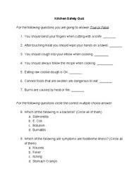 Whether you have a science buff or a harry potter fa. Kitchen Safety Quiz Worksheets Teaching Resources Tpt