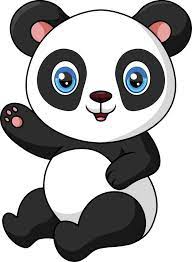 cute baby cartoon panda on white