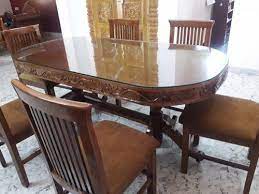 Wooden Oval 6 Seater Dining Table With