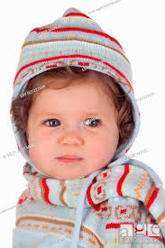 funny baby with winter clothing