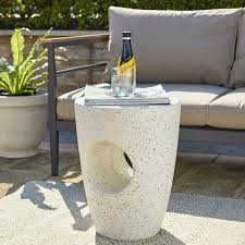 White Terrazzo Outdoor Side Table