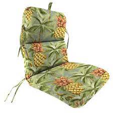 Jordan Manufacturing 851pk1 5579d 22 X 45 In Luau Breeze Tropical Rectangular Knife Edge Outdoor Chair Cushion With Ties Hanger Loop Green