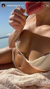 Addison Rae Wears a Sizzling Cutout Strapless Bikini on Winter Vacay