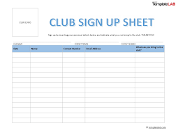 sign in sheet templates word excel