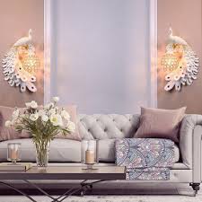 If you are looking for peacock decor living room you are come to the right place. Crystal Dome Wall Lighting Fixture Rustic Living Room Wall Sconce With Peacock Decoration Beautifulhalo Com