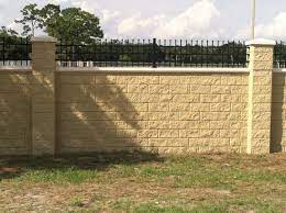 Concrete Block Fencing With Wrought