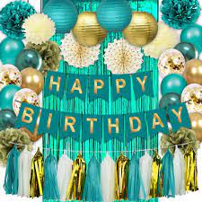 teal and gold birthday party
