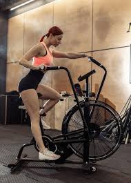 intense cardio training on exercise bike