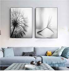 Set Of 2 Prints Dandelion Flower Canvas