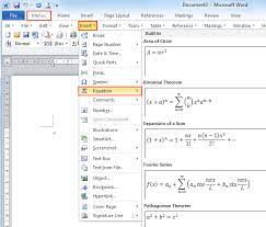 equation in microsoft word 2007 2010