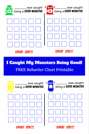I Caught My Monsters Being Good Free Behavior Chart