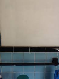 1950 s bathroom blue tile with black trim