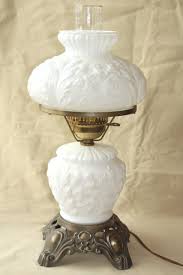 Vintage Fenton Milk Glass Lamp Poppy