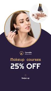 makeup courses annoucement with woman