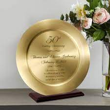 What better gift than a personalized collection of your parents' favorite memories throughout the of course, do that subtly. 50th Anniversary Gift For Parents Golden Anniversary Gift Solid Brass Personalized Plate Personalized Gift Wedding Anniversary Gift
