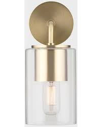 Don T Miss These Deals Fifth And Main Lighting Luca 1 Light Aged Brass Wall Sconce With Clear Glass