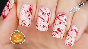 blood splatter nail art