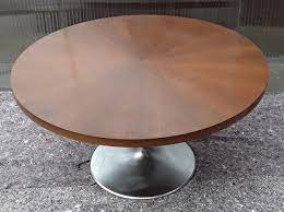Vintage Round Coffee Table With Chromed