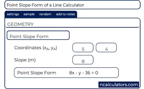 Point Slope Form Calculator Point