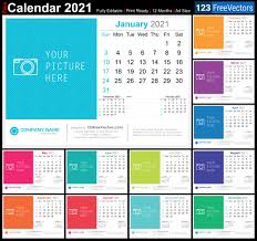 • the monthly calendar 2021 with 12 months on 12 pages (one month per page, us letter paper format), available in ms word doc, docx, pdf and jpg file formats. Free 2021 Desk Calendar