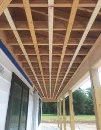 a traditional porch ceiling with a