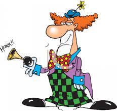 cartoon clown honking a horn royalty